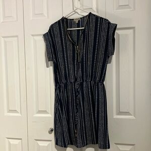 Navy and White Striped Dress